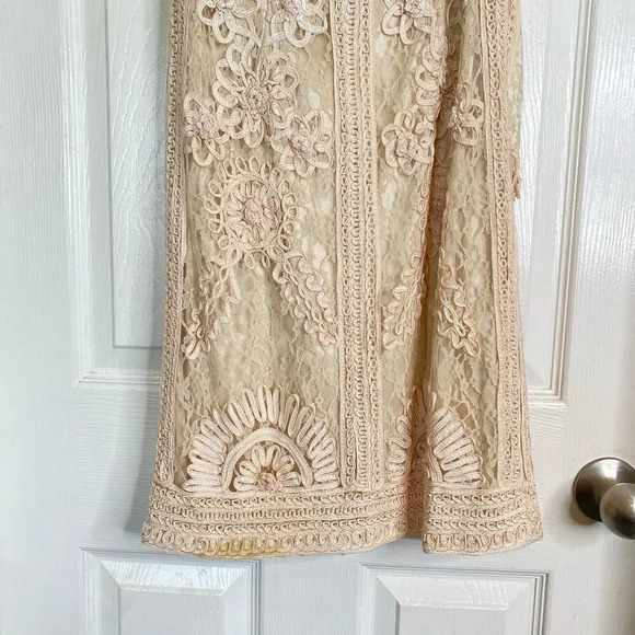 Vintage SUE WONG Nocturne Ivory Cream Lace Sheath Dress Cocktail Party Size 4 - Picture 5 of 10